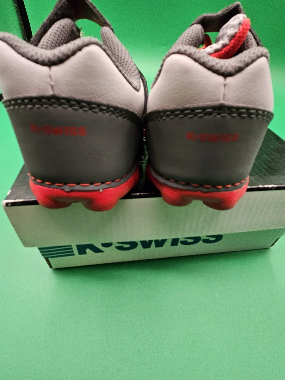 K-Swiss Kids Gray and Red Lace & Hook Sneakers